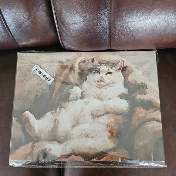 Set up two. Lounging Fat Cat Canvas Wall Art 11 inch X 15 inch - Picture 5 of 12